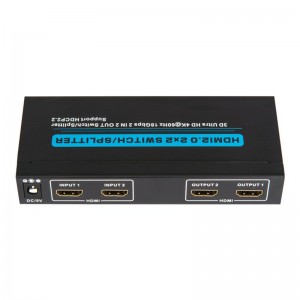 Поддръжка на V2.0 HDMI 2x2 Switch \/ Splitter 3D Ultra HD 4Kx2K @ 60Hz HDCP2.2