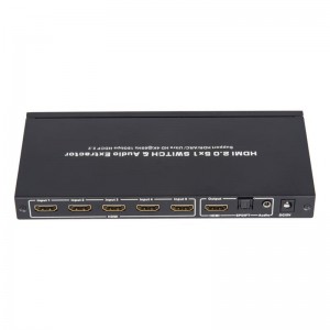 Поддръжка на превключвател и аудио екстрактор V2.0 HDMI 5x1 ARC Ultra HD 4Kx2K @ 60Hz HDCP2.2 18Gbps