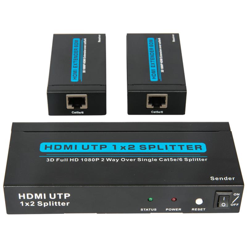 2 порта UTP HDMI 1x2 сплитер над единичен Cat5e \/ 6 С 2 приемника до 60м