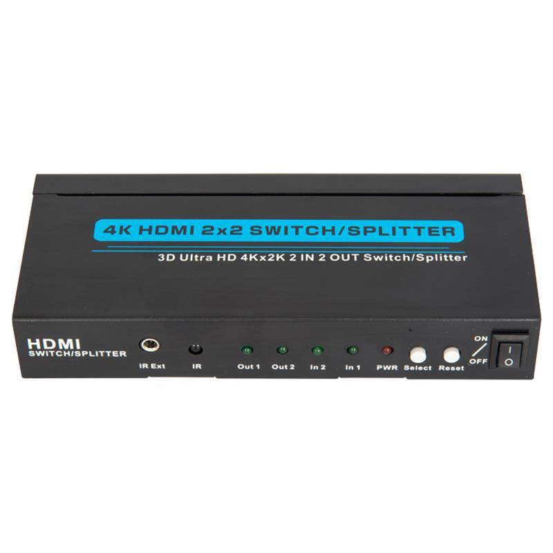 Поддръжка на превключвател \/ сплиттер 4K \/ 30Hz HDMI 2x2 3D Ultra HD 4Kx2K \/ 30Hz