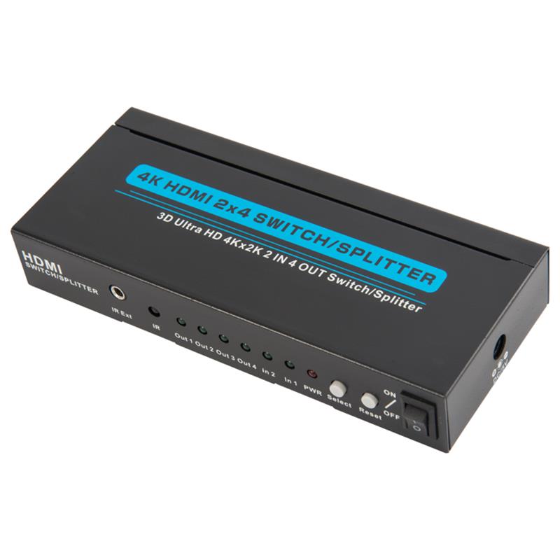 Поддръжка на 4K \/ 30Hz HDMI 2x4 превключвател \/ сплитер 3D Ultra HD 4Kx2K \/ 30Hz