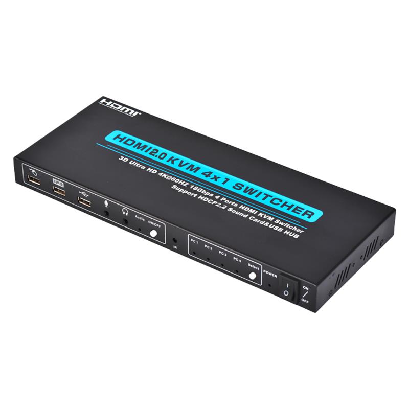 V2.0 HDMI KVM 4x1 Switcher Поддръжка 3D Ultra HD 4Kx2K \/ 60Hz