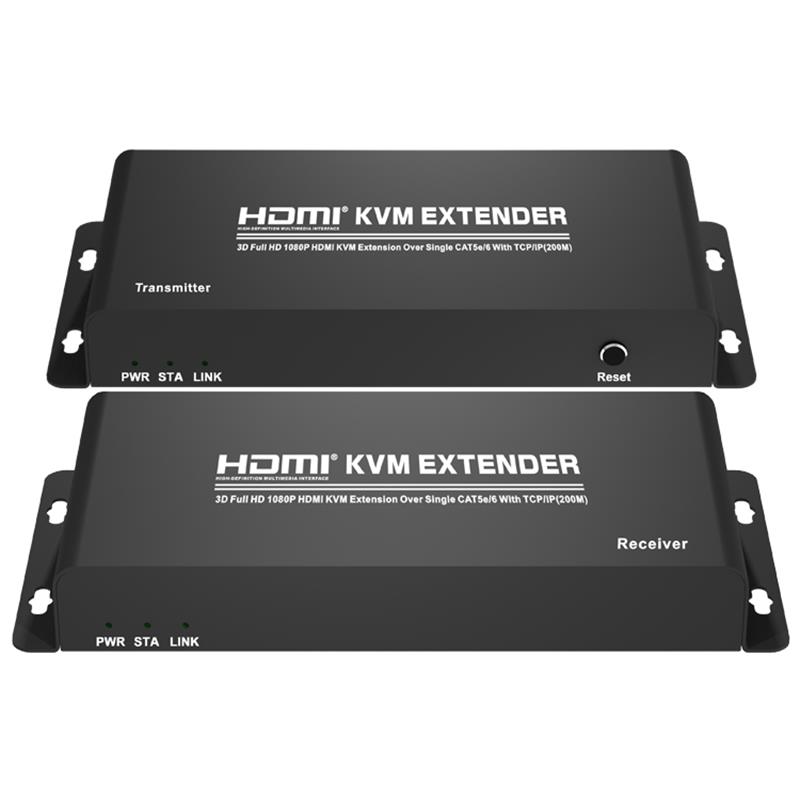 HDMI KVM Extender 200m над единичен CAT5e \/ 6 с TCP \/ IP поддръжка Full HD 1080P