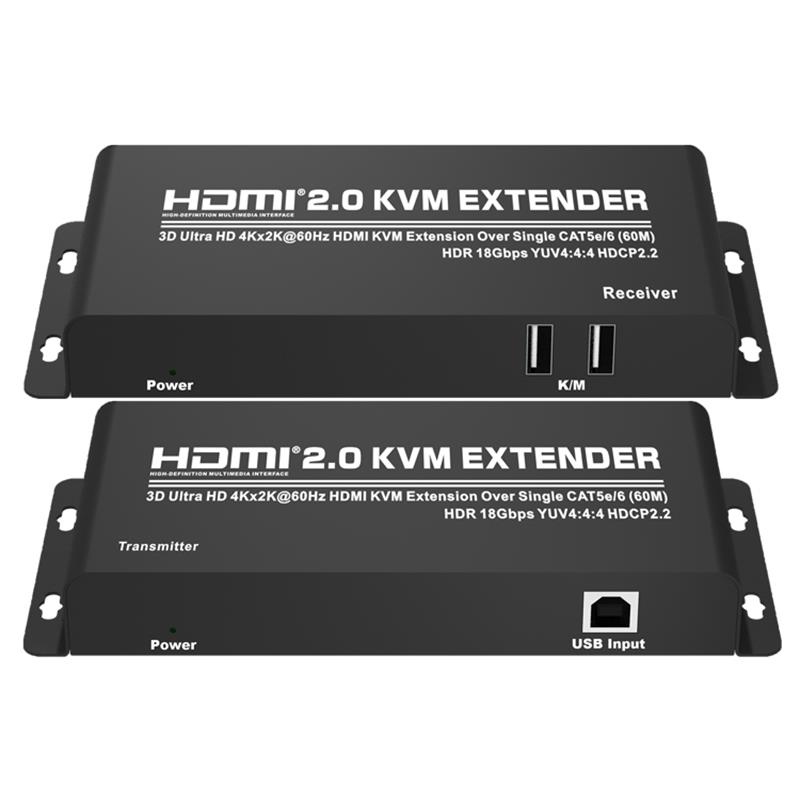 HDMI 2.0 KVM Extender 60m над Single CAT5e \/ 6 Поддръжка Ultra HD 4Kx2K @ 60Hz HDCP2.2
