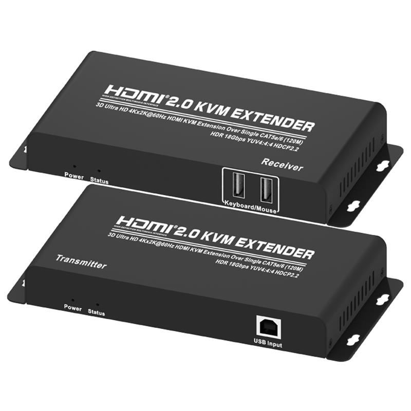 HDMI 2.0 KVM Extender 120m над Single CAT5e \/ 6 Поддръжка Ultra HD 4Kx2K @ 60Hz HDCP2.2