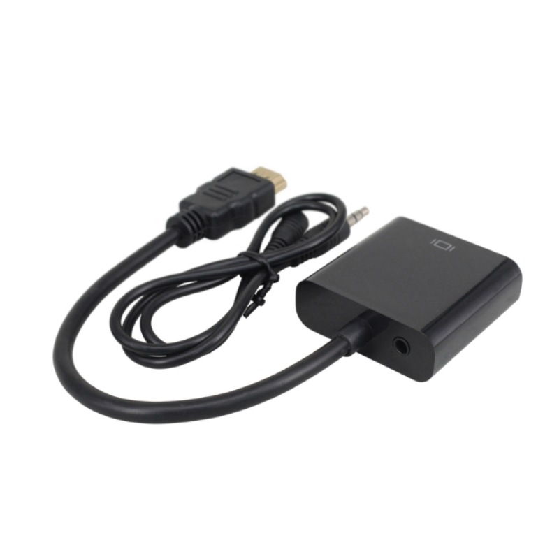 1080P HDMI до VGA 15cm Cable with 3,5mm audio White/Black Color